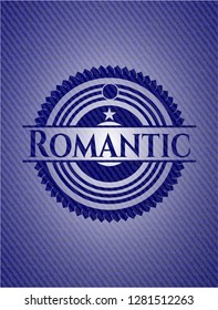 Romantic emblem with jean texture