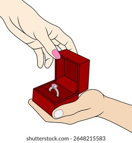 Romantic Engagement Ring Moment – Couple Holding Hands