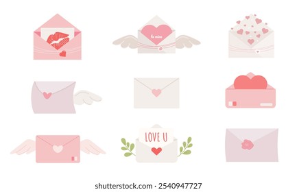 Romantic Envelopes Collection with Heart Designs