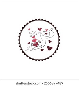 Romantic Envelopes with Hearts Illustration for Valentine's Day
Continuous Line Art Envelopes and Hearts Romantic Design
Modern Minimalist Love Notes Illustration with Hearts