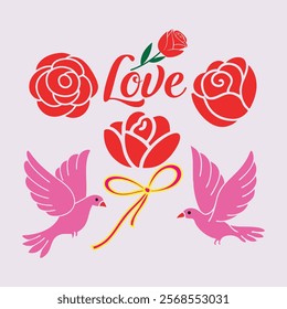 Romantic Essentials: Valentine's Day Elements Collection. Romantic Valentine’s Day decor ideas for couples.