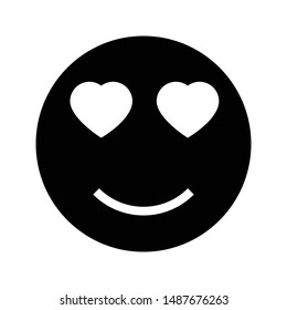 romantic face glyph flat vector icon