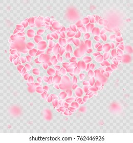 Romantic falling flower petals heart shape. And also includes EPS 10 vector