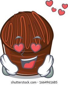 Romantic falling in love chocolate candy cartoon character concept