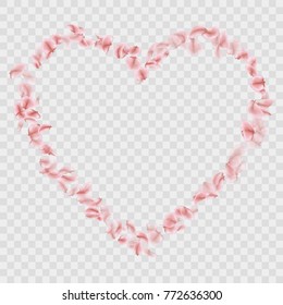 Romantic falling Sakura petals heart shape. And also includes EPS 10 vector
