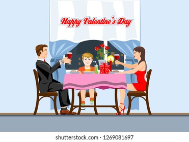 Romantic family evening for Valentine's Day.