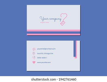 romantic female ecommerce business card with heart
