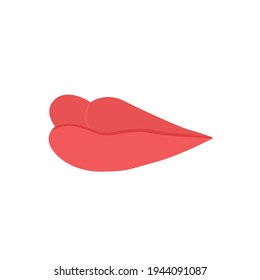 Romantic Female lips Gesture vector illustration. Sensual woman lips isolated on white background. Glamour Vector Lip. Cartoon Red lips, Sexy hot lips. Female mouth