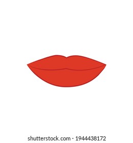 Romantic Female lips Gesture vector illustration. Sensual woman lips isolated on white background. Glamour Vector Lip. Cartoon Red lips, Sexy hot lips. Female mouth