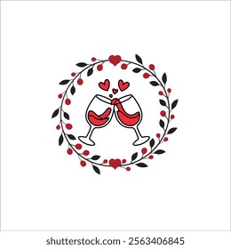 Romantic and Festive Valentine's Day Card Illustration
Valentine's Day Floral Wreath Design with Modern Aesthetics
Heart Shaped Wreath for Valentine's Day Posters and Cards
