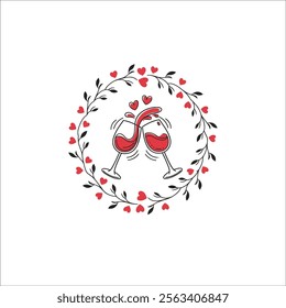 Romantic and Festive Valentine's Day Card Illustration
Valentine's Day Floral Wreath Design with Modern Aesthetics
Heart Shaped Wreath for Valentine's Day Posters and Cards
