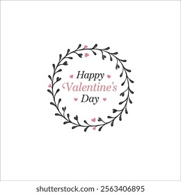 Romantic and Festive Valentine's Day Card Illustration
Valentine's Day Floral Wreath Design with Modern Aesthetics
Heart Shaped Wreath for Valentine's Day Posters and Cards
