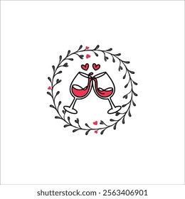 Romantic and Festive Valentine's Day Card Illustration
Valentine's Day Floral Wreath Design with Modern Aesthetics
Heart Shaped Wreath for Valentine's Day Posters and Cards
