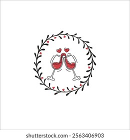 Romantic and Festive Valentine's Day Card Illustration
Valentine's Day Floral Wreath Design with Modern Aesthetics
Heart Shaped Wreath for Valentine's Day Posters and Cards
