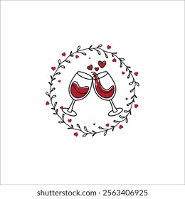 Romantic and Festive Valentine's Day Card Illustration
Valentine's Day Floral Wreath Design with Modern Aesthetics
Heart Shaped Wreath for Valentine's Day Posters and Cards
