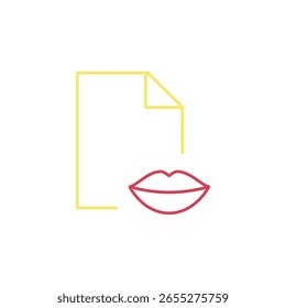 Romantic file in outline icon