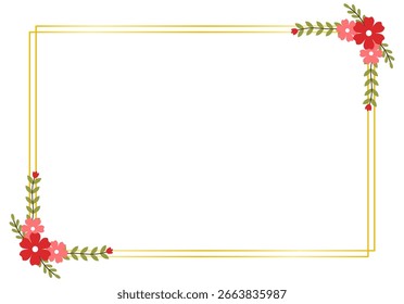 Romântico Plano Vermelho Floral Borda para cartões de casamento elegantes, Salvar os anúncios de data e modelos RSVP