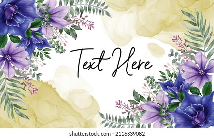 Romantic floral background with blue flower ornament