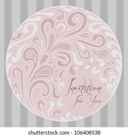 romantic floral background in a circular frame