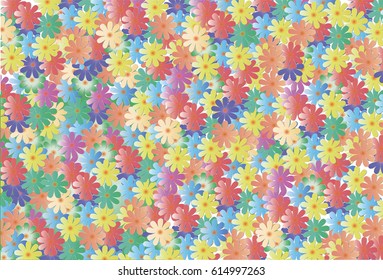Romantic floral background creates a festive mood. Rich colors