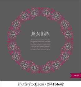 Romantic floral background with place for your text.Ornamental round lace pattern.Delicate circle background.