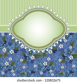 Romantic floral background with vintage flowers of forget-me-not