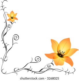 Romantic floral corner (VECTOR)