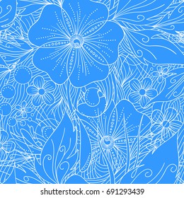 Romantic floral decorative seamless vector pattern. Texture for wallpapers, pattern fills, textile design, web page backgrounds