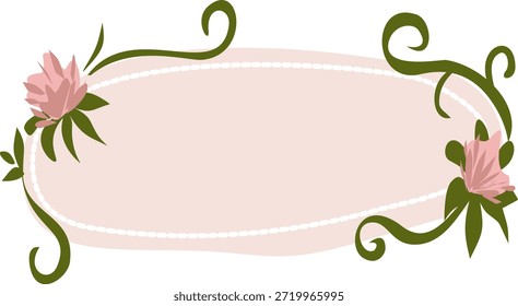 Design de rótulo de quadro floral romântico