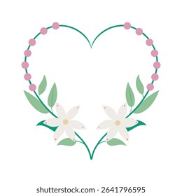 Romantic Floral Frame With Lilies Pearls