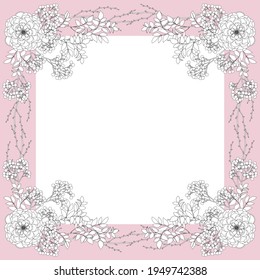 Romantic floral frame vector illustration