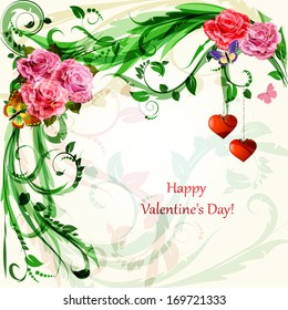 Romantic floral frame for your design