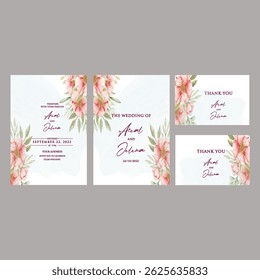 Romantic floral invite in dusty taupe with modern classic script.