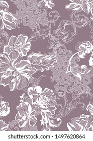 romantic floral lace seamless pattern