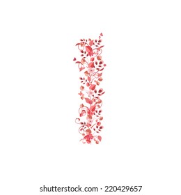 Romantic floral letter I