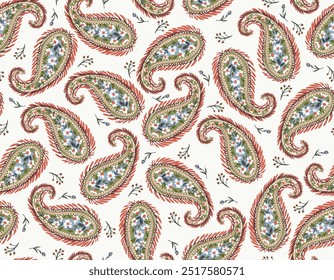 Padrão romântico de paisley floral, padrão persa padrão floral indiano, Ilustração de vetor, Design para a moda, tecido, têxtil, papel de parede, embalagem e todas as impressões