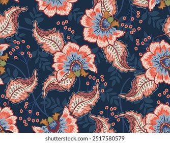 Padrão romântico de paisley floral, padrão persa padrão floral indiano, Ilustração de vetor, Design para a moda, tecido, têxtil, papel de parede, embalagem e todas as impressões