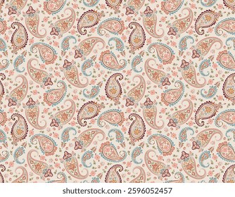 Romantic floral paisley pattern,  Persian pattern  Indian floral pattern, Vector Illustrasion ,Design for fashion , fabric, textile, wallpaper , wrapping and all prints