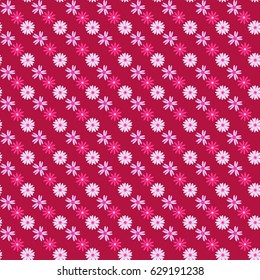 Romantic floral pattern in pink tones. Seamless texture, vector. Good for festive decoration, print on fabric, wrapping paper, background, packaging design, decoration of garden products, and more. 