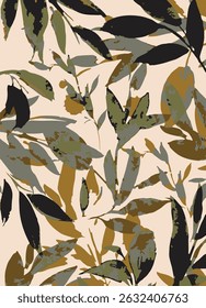 Romantic floral print with wildflowers sketch. Seamless pattern, gentle botanical background with various small flowers. Vector illustration.