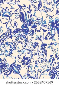 Romantic floral print with wildflowers sketch. Seamless pattern, gentle botanical background with various small flowers. Vector illustration.