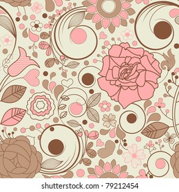 Romantic floral seamless background