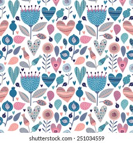 Romantic floral seamless pattern