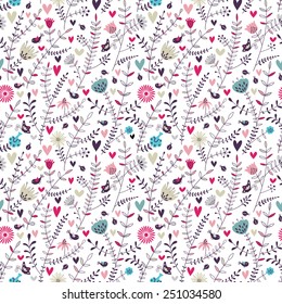 Romantic floral seamless pattern