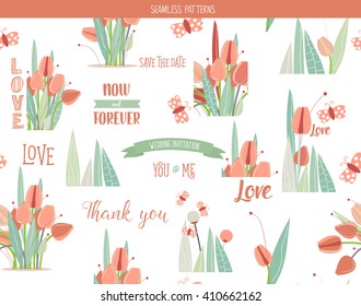 Romantic floral seamless pattern