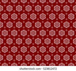 romantic floral seamless pattern background. Luxury texture for wallpaper, invitation. Vector illustration. silver on red color.