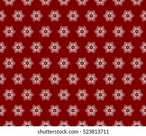 romantic floral seamless pattern background. Luxury texture for wallpaper, invitation. Vector illustration. silver on red color.