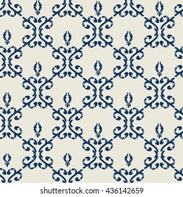 Romantic Floral Seamless Pattern For Decoration Damask Wallpaper, Vintage Style