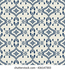Romantic floral seamless pattern for decoration damask wallpaper, vintage style