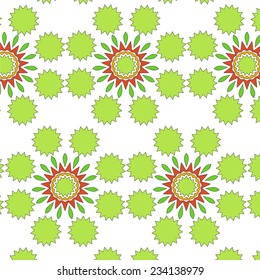 Romantic floral seamless pattern in gold and green tones